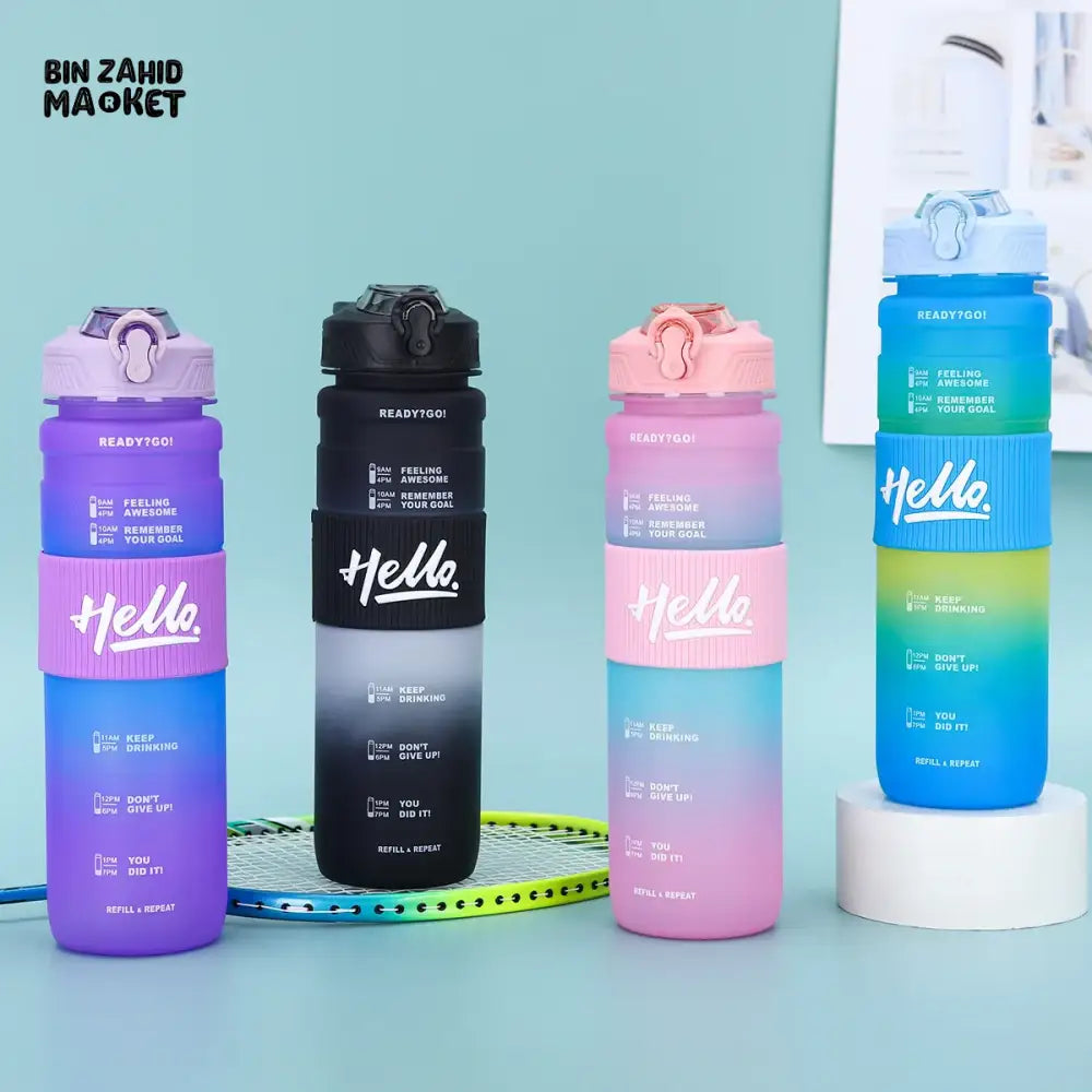 NEW GRADIENT COLOR LARGE CAPACITY SPORTS WATER BOTTLE 700 ML– OUTDOOR PORTABLE HANDLE STRAW CUP LEAKPROOF SEALED MATTE SPACE CUP