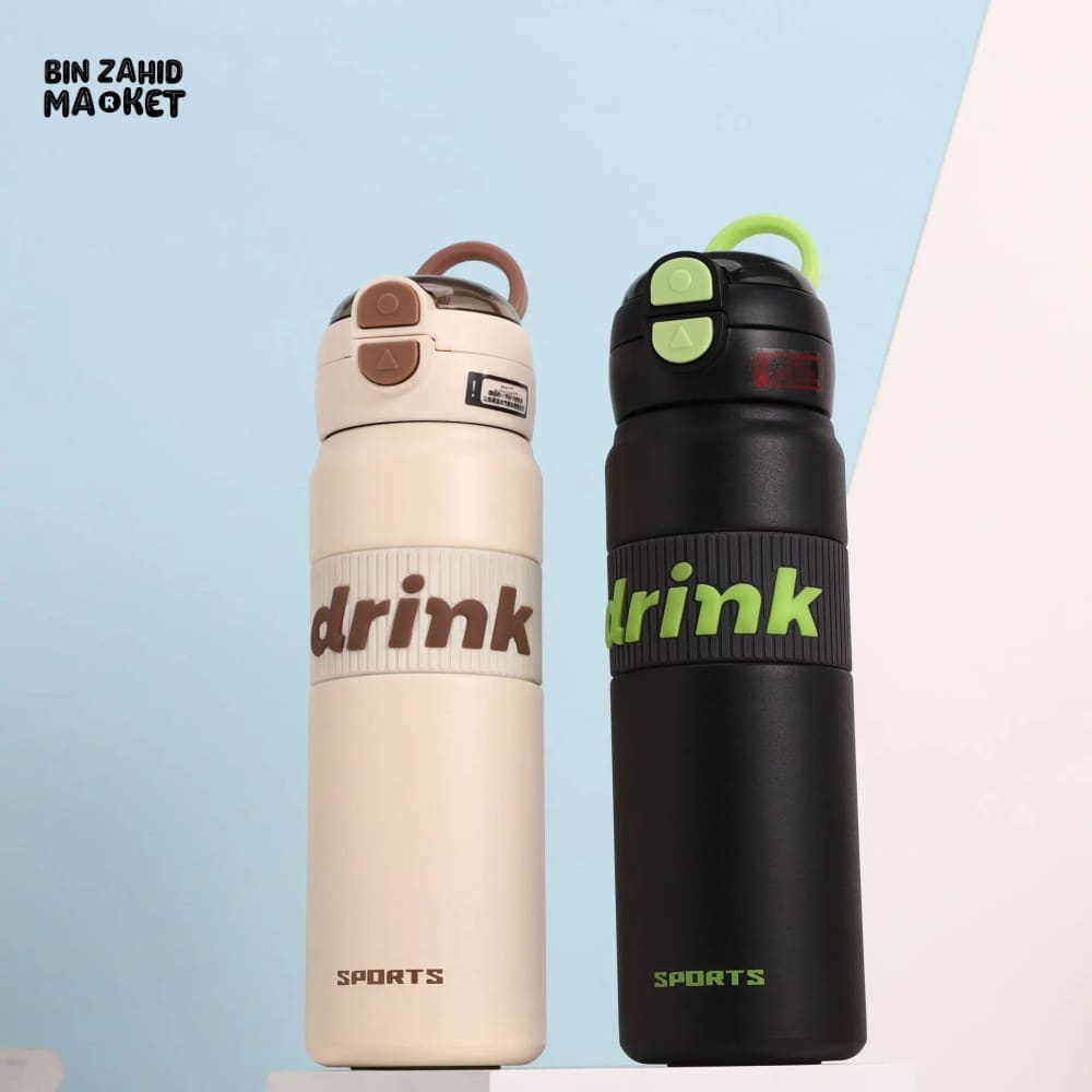 NEW PORTABLE SPORTS WATER BOTTLE – 304 STAINLESS STEEL LARGE CAPACITY INSULATED BOUNCY CUP FOR STUDENTS