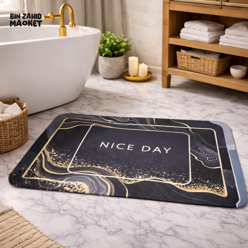 NICE DAY MARBLE DESIGN SUPER ABSORBENT BATHROOM FLOOR MAT