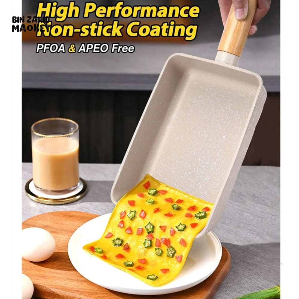 NON STICK MARBLE COATING RECTANGLE FRYING PAN