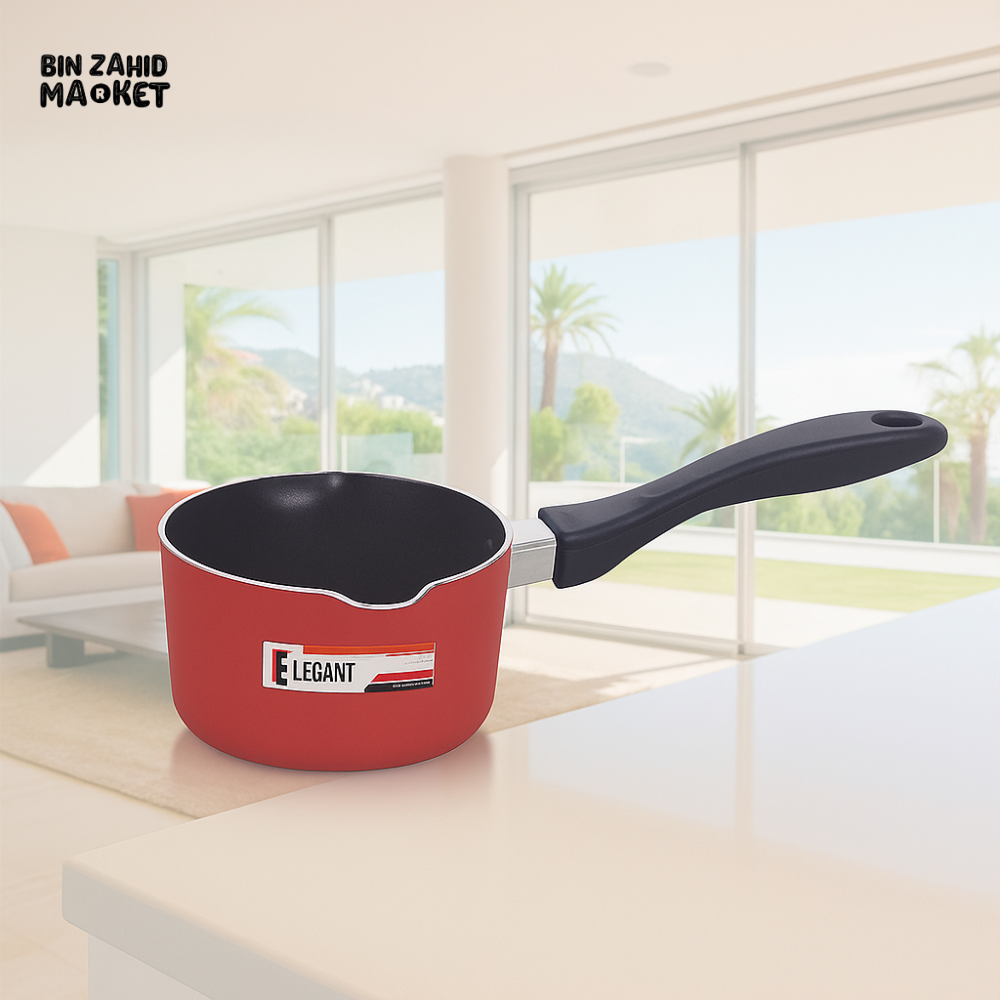 NON-STICK MILKPAN WITH POURING SPOUT – HEAT-RESISTANT HANDLE – EASY CLEAN – ELEGANT COOKWARE - 16CM