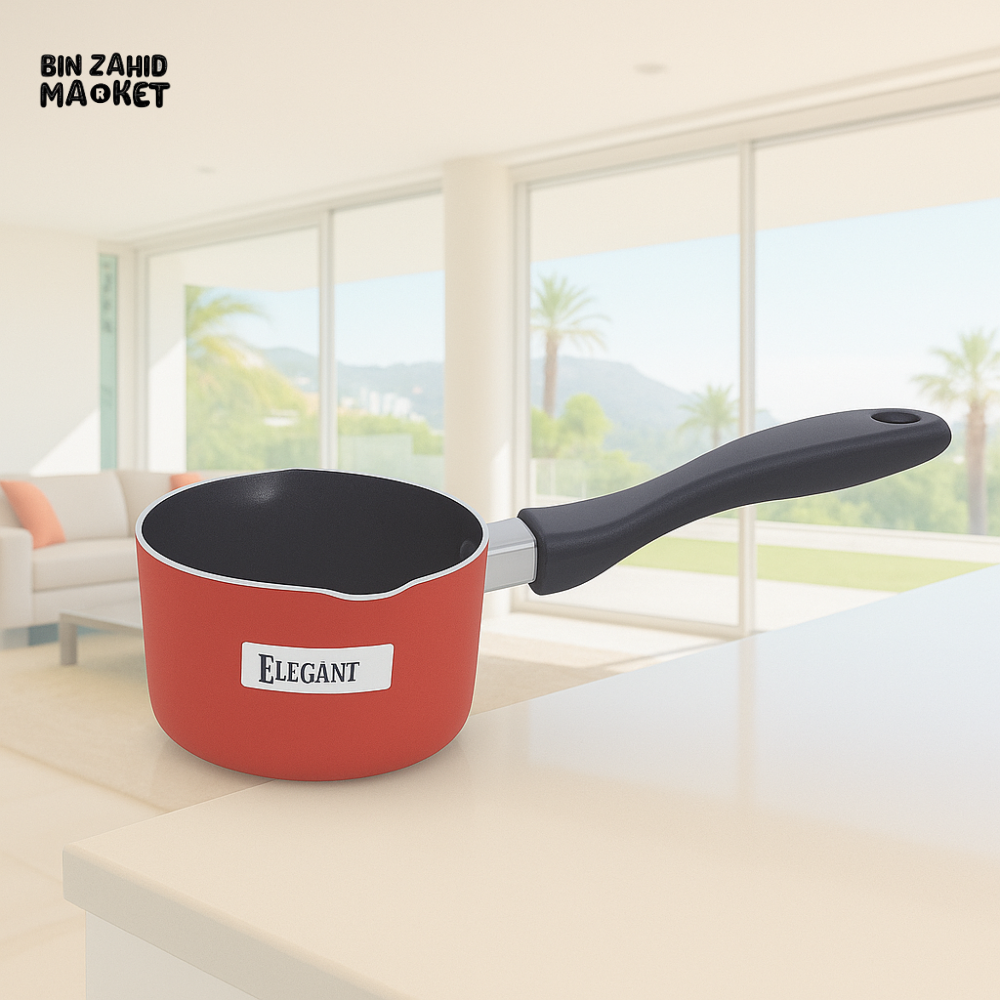 NON-STICK MILKPAN WITH POURING SPOUT – HEAT-RESISTANT HANDLE – EASY CLEAN – ELEGANT COOKWARE - 22CM