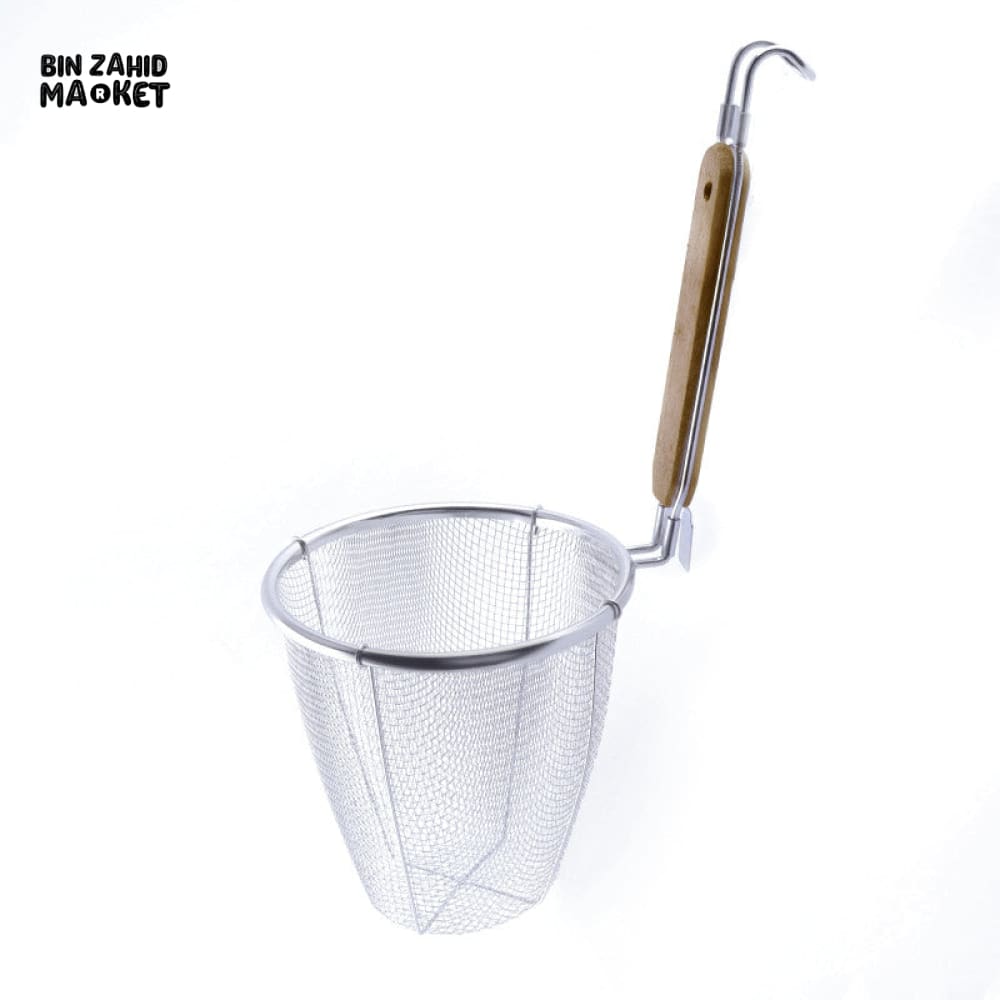 NOODLE STRAINER WITH LONG HANDLE – PERFECT FOR DRAINING & FRYING