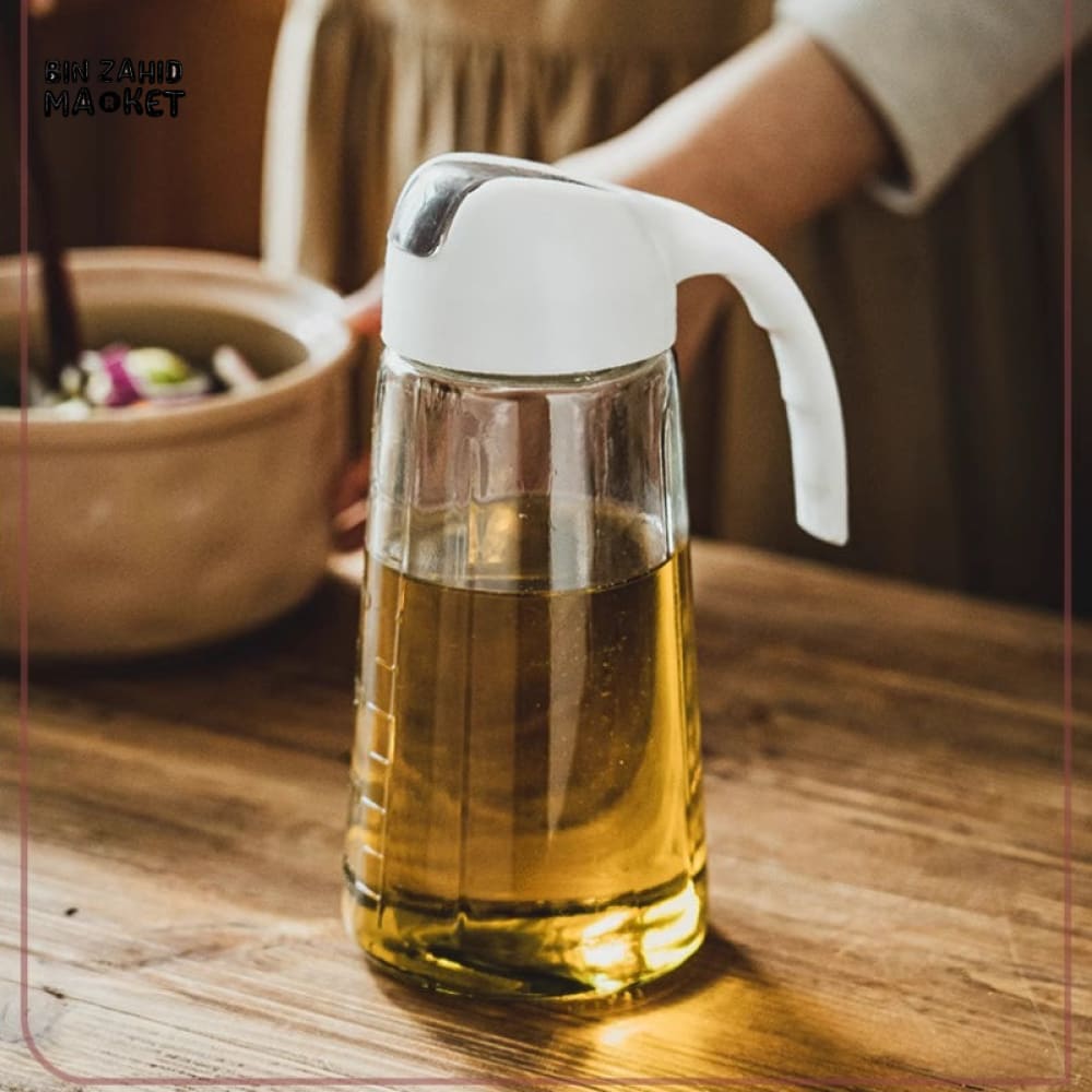 NORDIC GLASS OIL POT WITH SCALE – DRIP-FREE KITCHEN OIL DISPENSER FOR OLIVE OIL & SAUCES