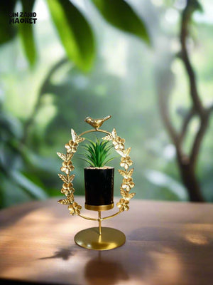 NORDIC LUXURY IRON HANDICRAFT PLANT ORNAMENTS - BIRD ON BLOOM
