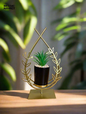 NORDIC LUXURY IRON HANDICRAFT PLANT ORNAMENTS - ELEGANT LEAF FRAME STAND