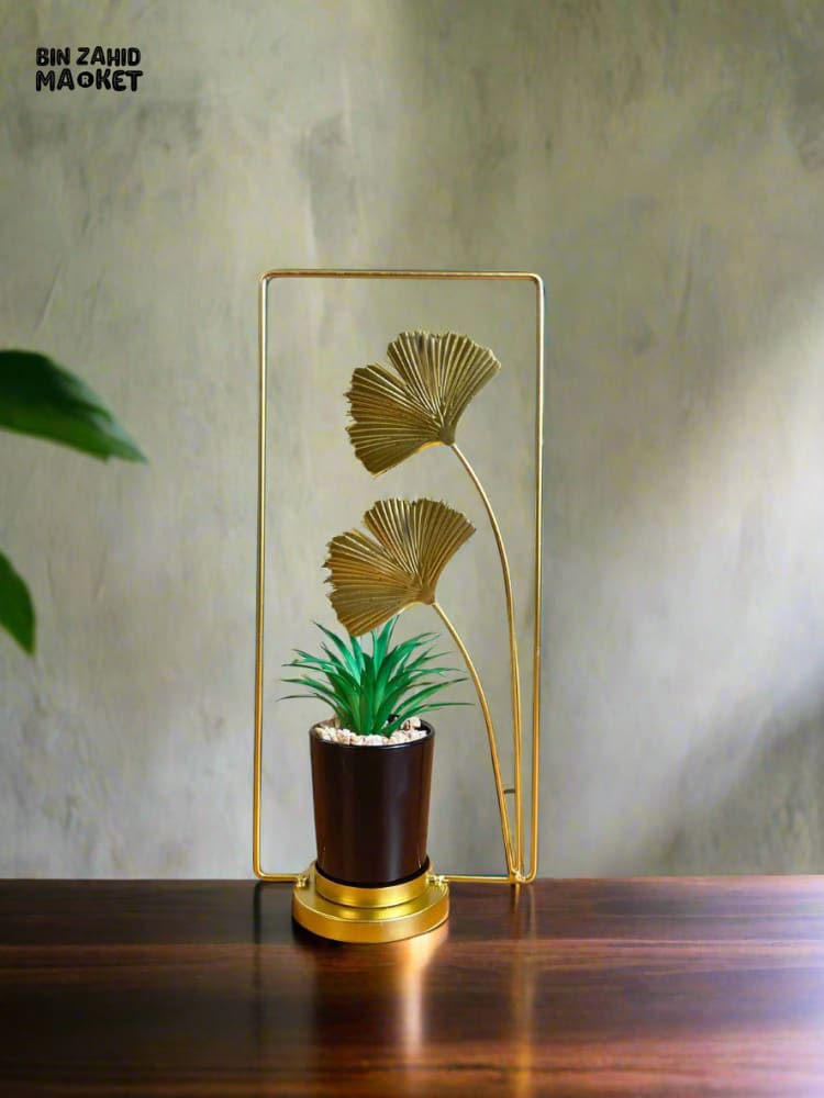 NORDIC LUXURY IRON HANDICRAFT PLANT ORNAMENTS - ELEGANT TWIN LEAF IRONWORK PLANT HOLDER