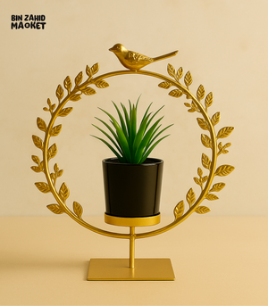 NORDIC LUXURY IRON HANDICRAFT PLANT ORNAMENTS - GOLDEN BIRD RING