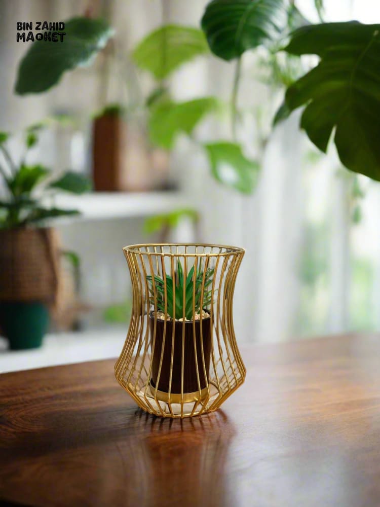 NORDIC LUXURY IRON HANDICRAFT PLANT ORNAMENTS - GOLDEN CURVE POT