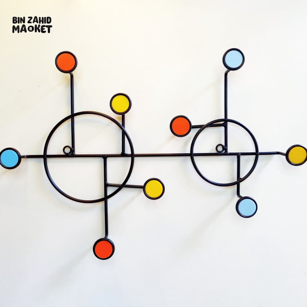 NORDIC STYLE WALL SHELF WITH HOOKS - CIRCLE