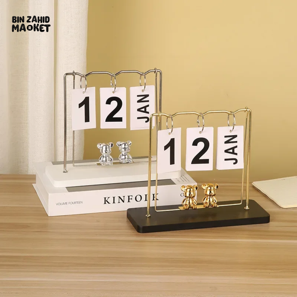 NORDIC WOODEN FLIP-PAGE DESKTOP CALENDAR MINI DECOR FOR HOME BEDROOM OFFICE & ENTRANCE