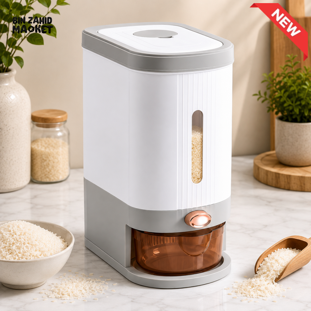 ONE-PRESS RICE STORAGE DISPENSER - 10 KG