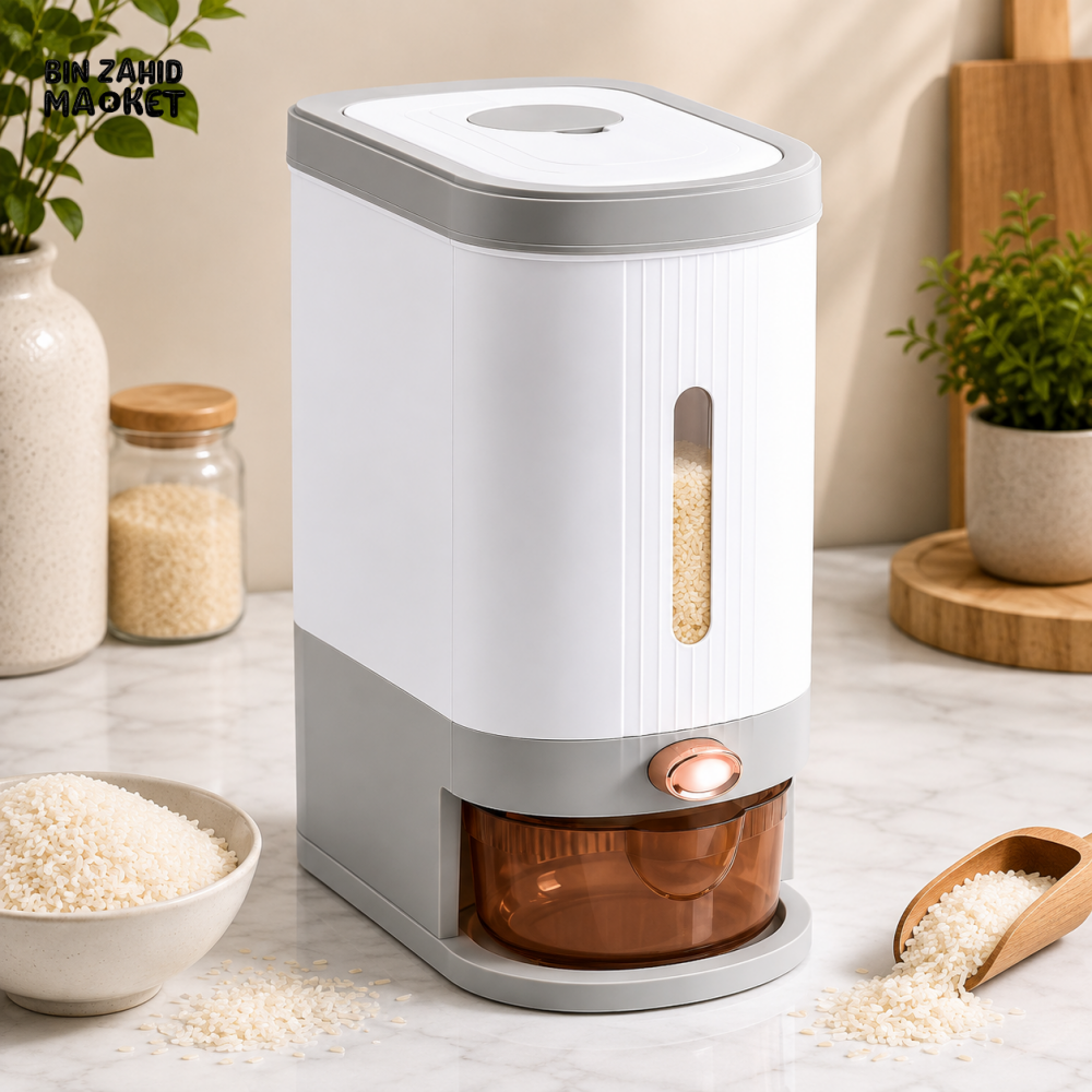 ONE-PRESS RICE STORAGE DISPENSER - 10 KG