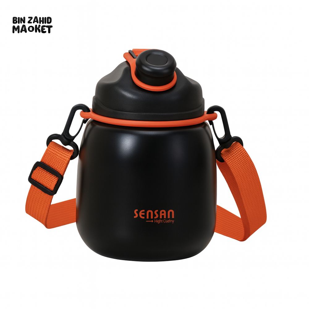 800ml Outdoor Vacuum Flask Sport Water Bottle - Black