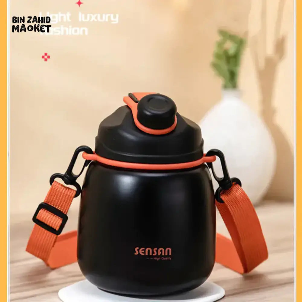 800ml Outdoor Vacuum Flask Sport Water Bottle - Black