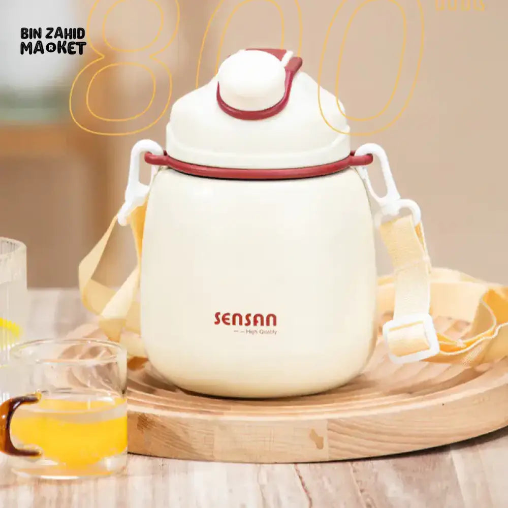 800ml Outdoor Vacuum Flask Sport Water Bottle - White