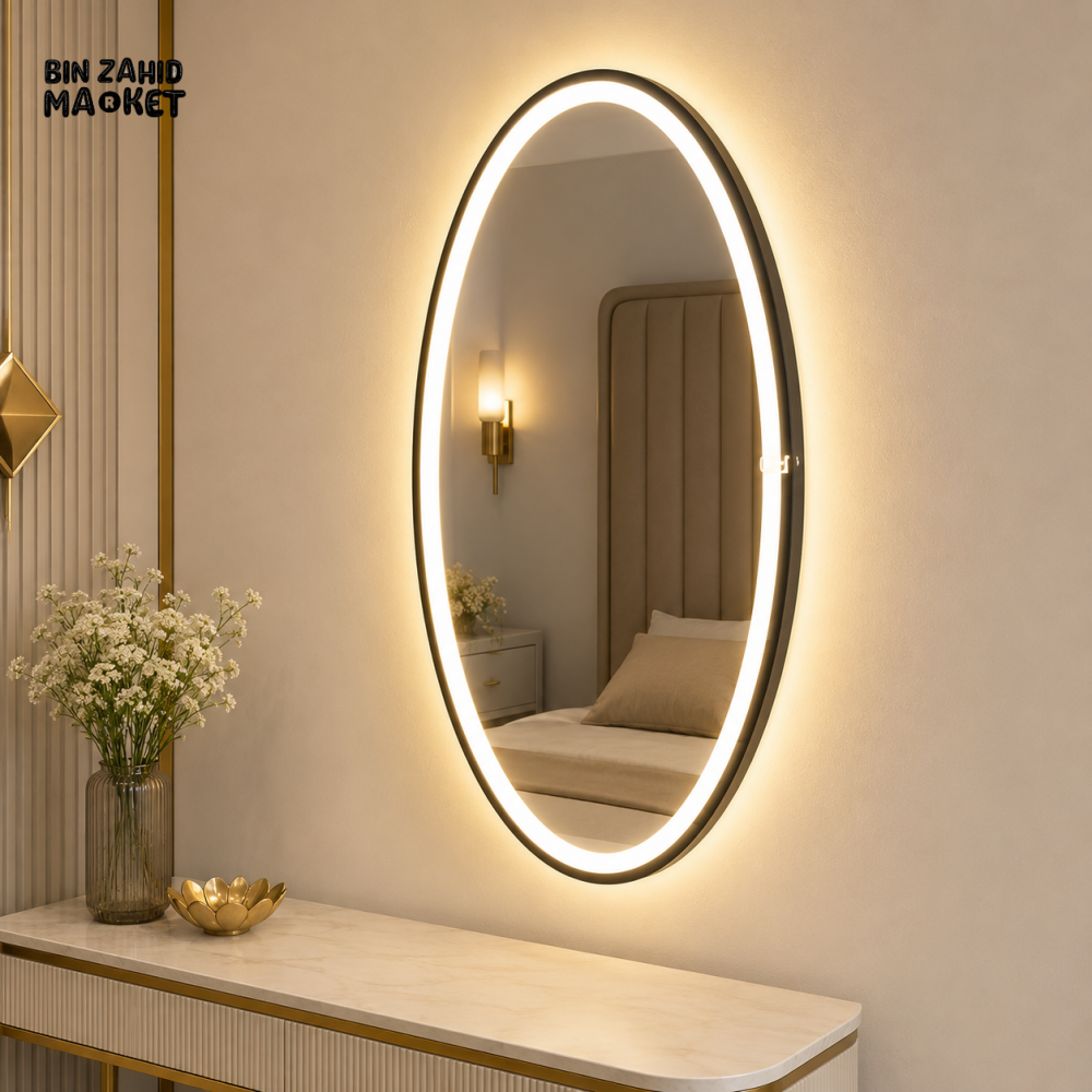 OVAL LED ILLUMINATED WALL MIRROR