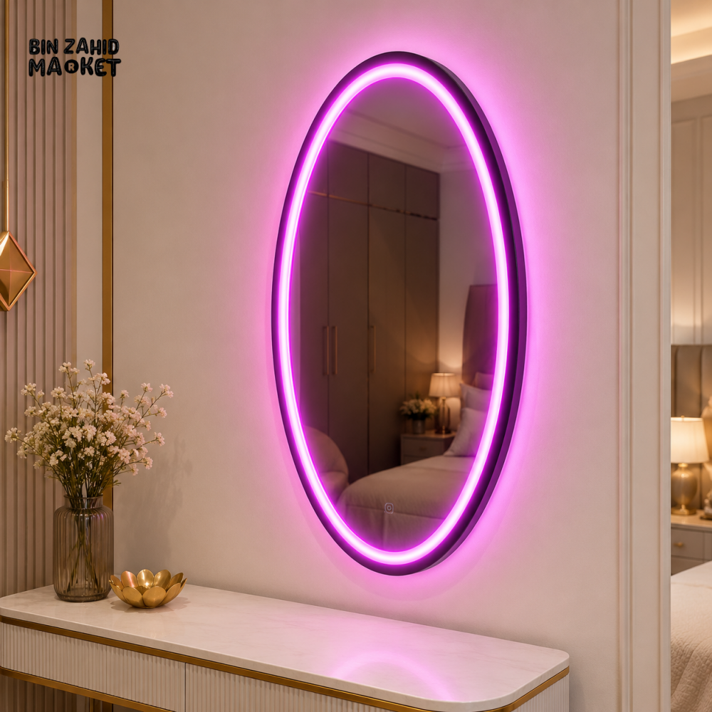 OVAL LED ILLUMINATED WALL MIRROR