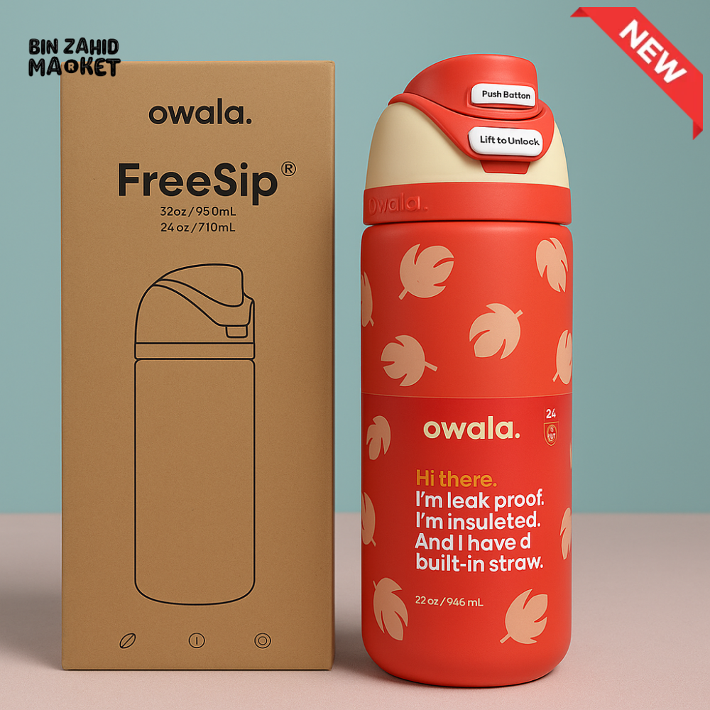 OWALA FREESIP 24OZ WATER BOTTLE - CORAL LEAF
