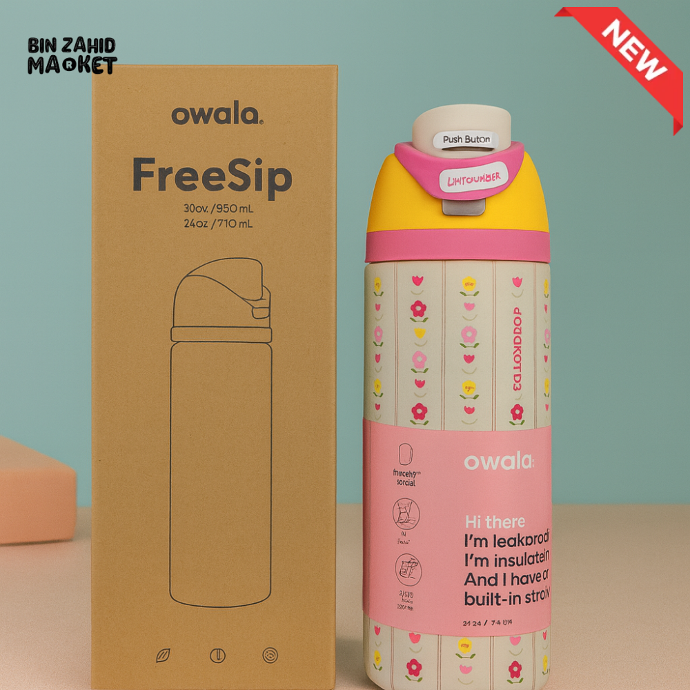 OWALA FREESIP 24OZ WATER BOTTLE - FLORAL STRIPES