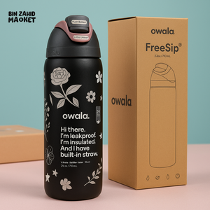 OWALA FREESIP 24OZ WATER BOTTLE – HYDRATION REDEFINED - BLACK FLOWER