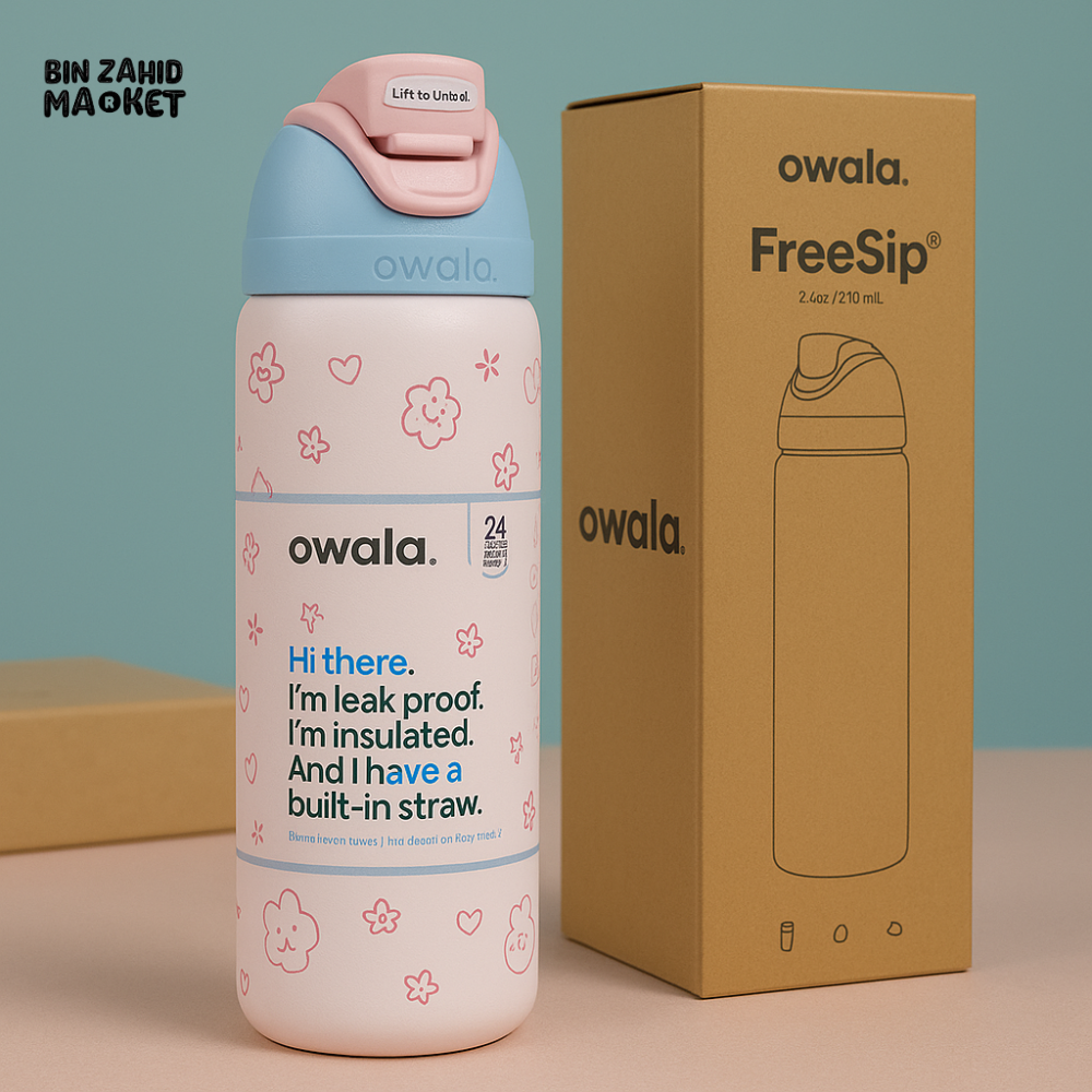 OWALA FREESIP 24OZ WATER BOTTLE – HYDRATION REDEFINED - PINK KITTY