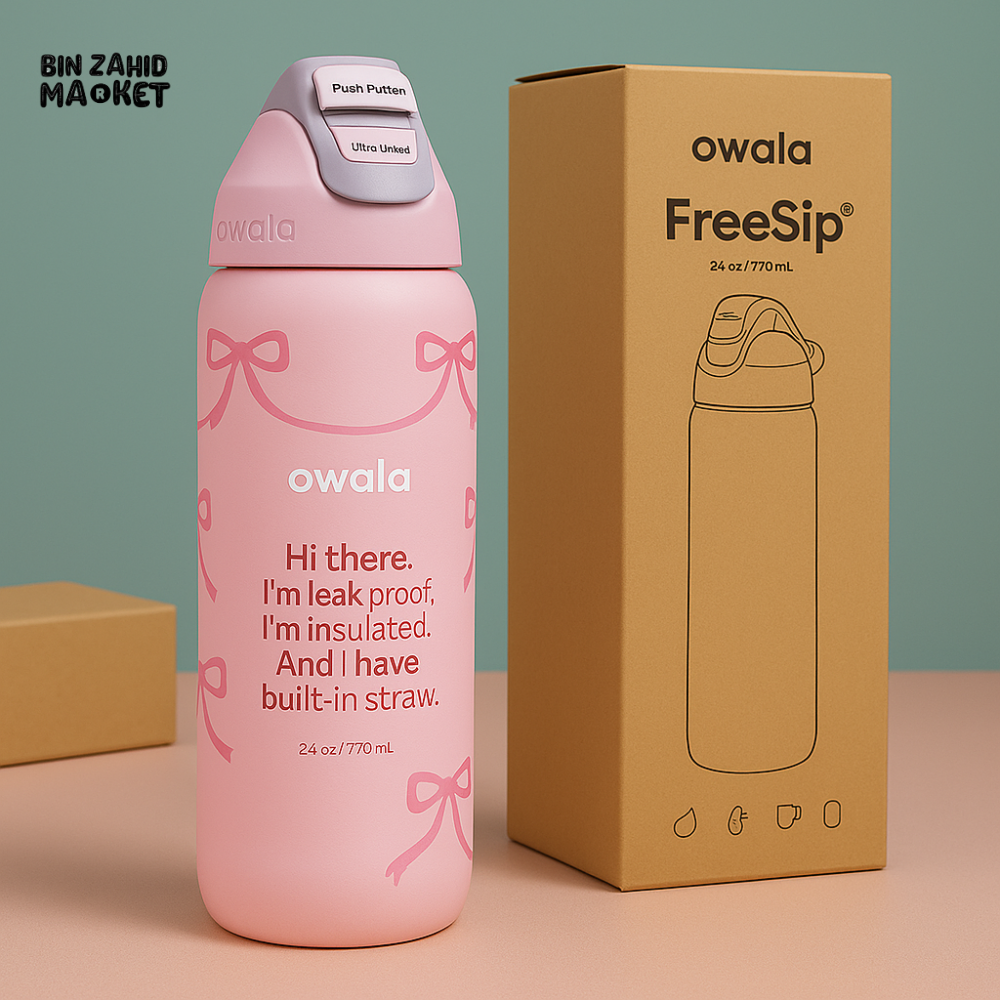 OWALA FREESIP 24OZ WATER BOTTLE – HYDRATION REDEFINED - PINK RIBBON