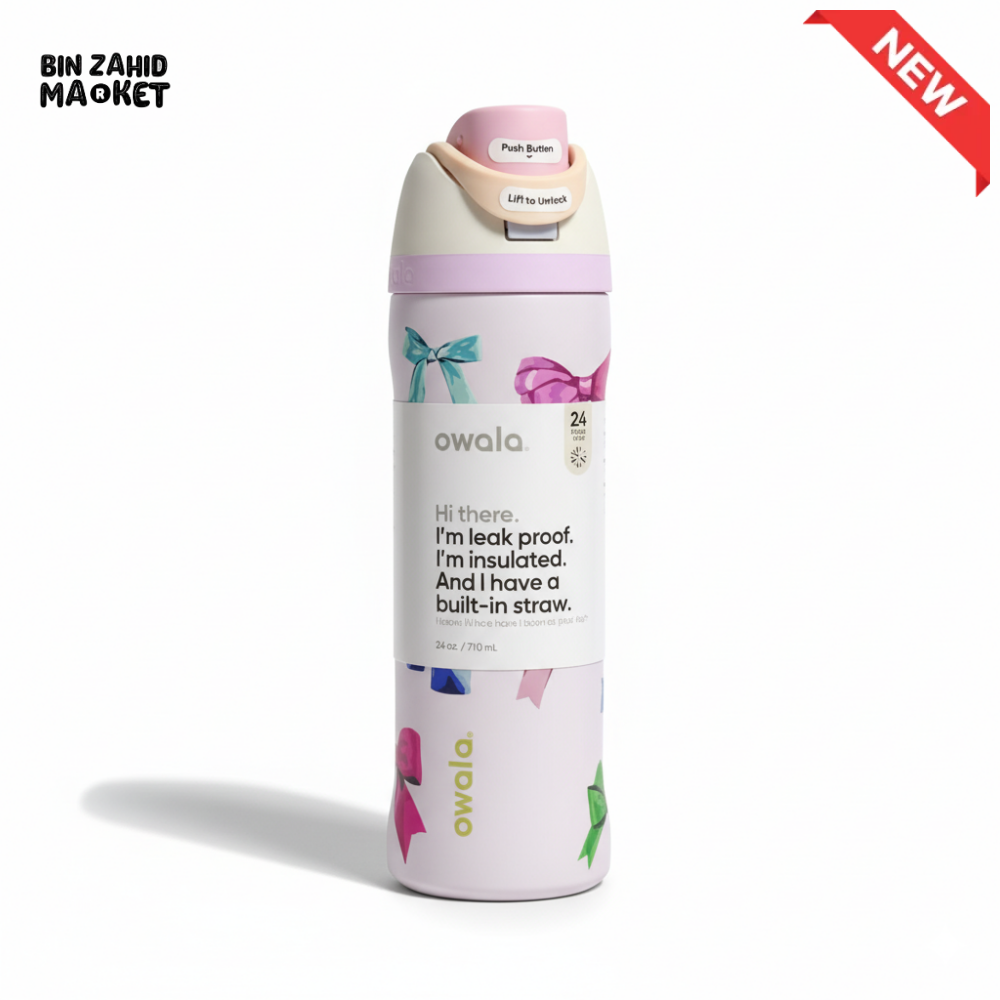 OWALA FREESIP 24OZ WATER BOTTLE - RIBBON WHITE
