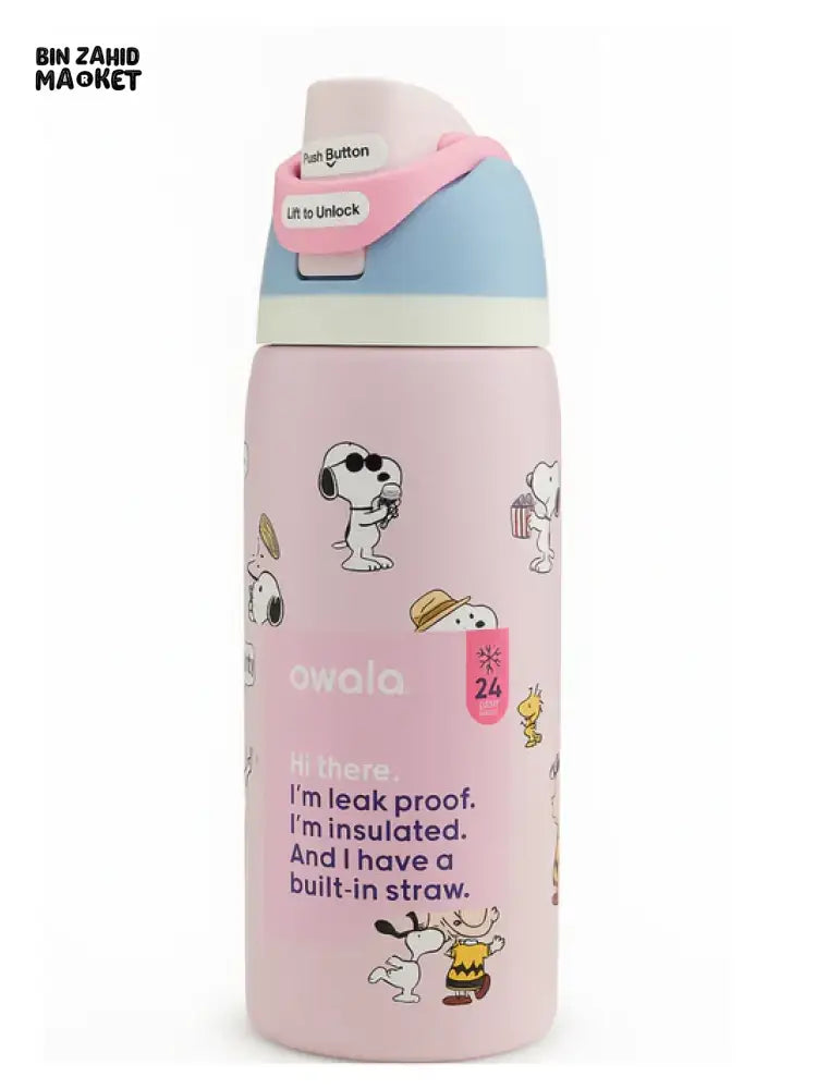 OWALA WATER BOTTLE SNOOPY 32OZ - PINK