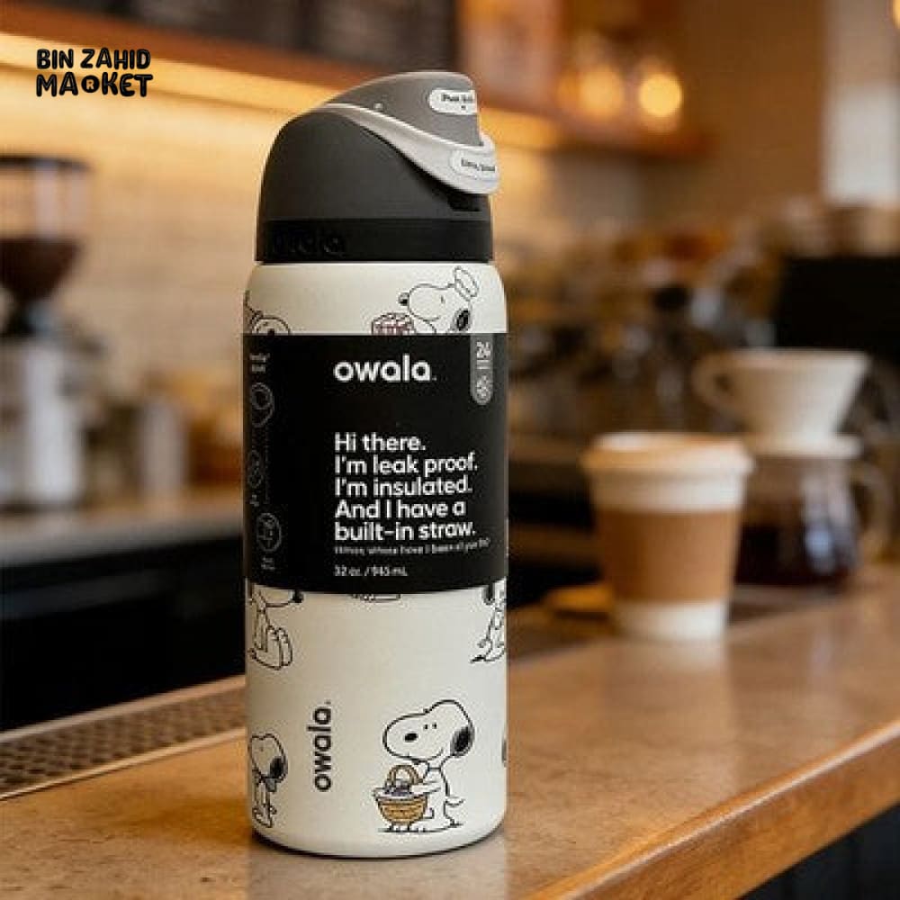 OWALA WATER BOTTLE SNOOPY 32OZ - WHITE