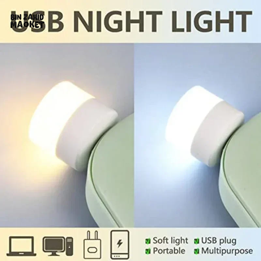 PACK OF 10 MINI USB NIGHT LIGHT WARM WHITE EYE PROTECTION LED READING LAMP