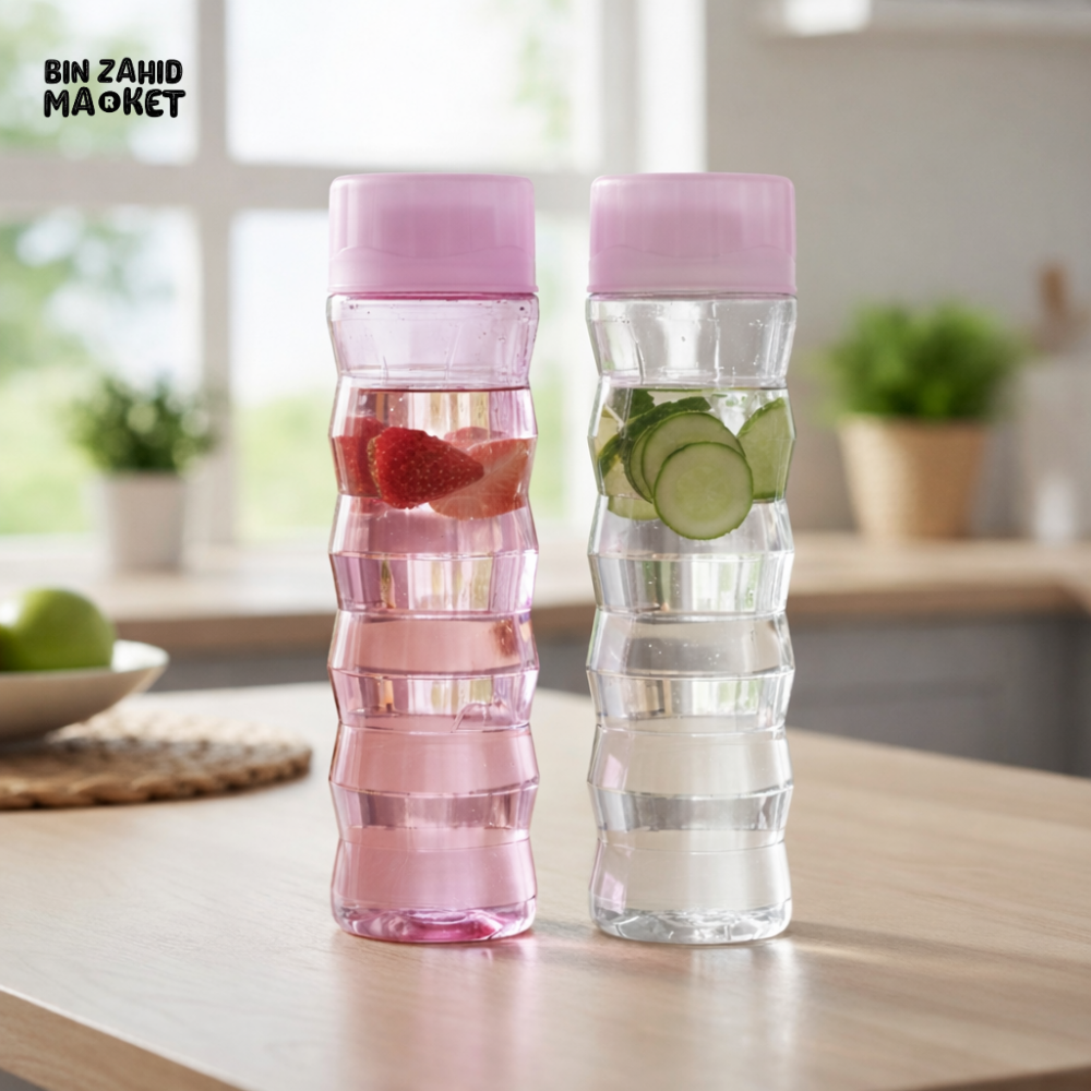 PACK OF 2 BPA-FREE WATER BOTTLE SET – ERGONOMIC WAVE DESIGN LEAK-PROOF KITCHEN & DAILY USE