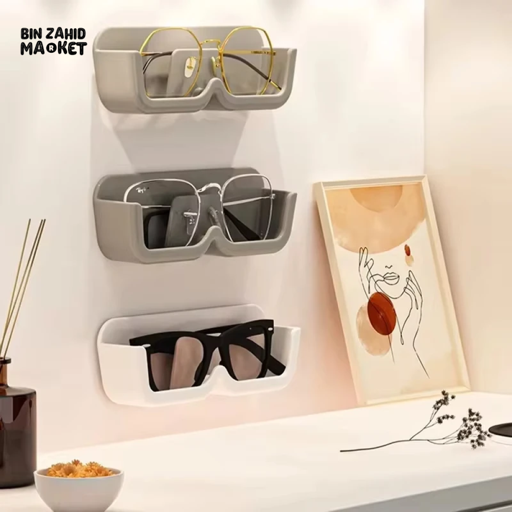 PACK OF 2 GLASSES ORGANIZER DISPLAY CABINET WALL MOUNTED SUNGLASSES STORAGE RACK