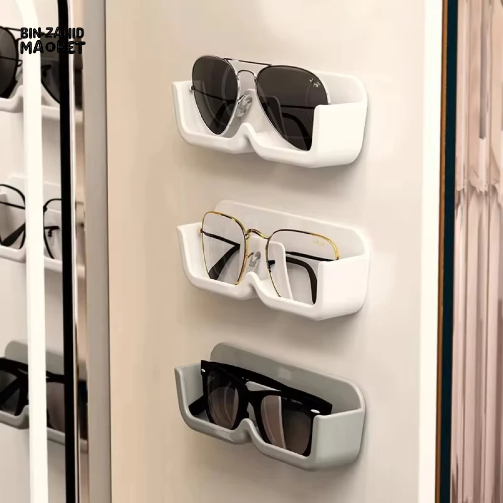 PACK OF 2 GLASSES ORGANIZER DISPLAY CABINET WALL MOUNTED SUNGLASSES STORAGE RACK