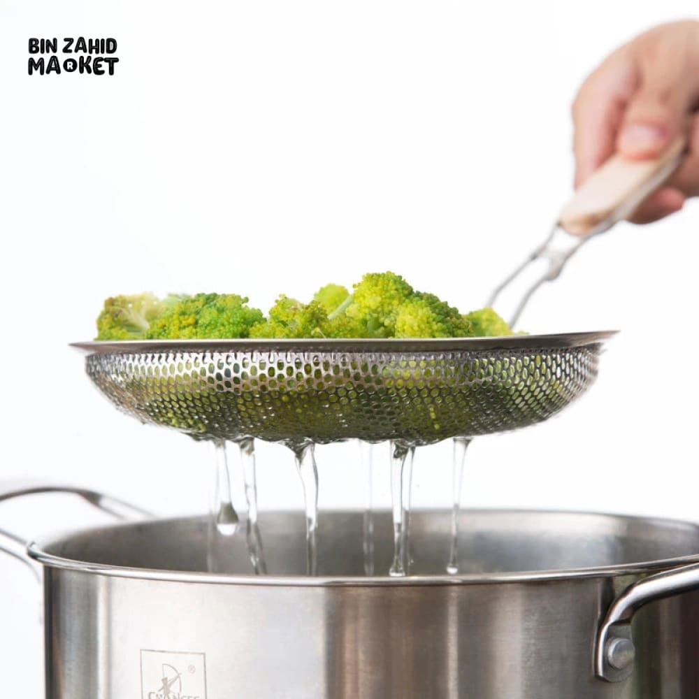 PACK OF 3 STRAINER WITH WOODEN HANDLE