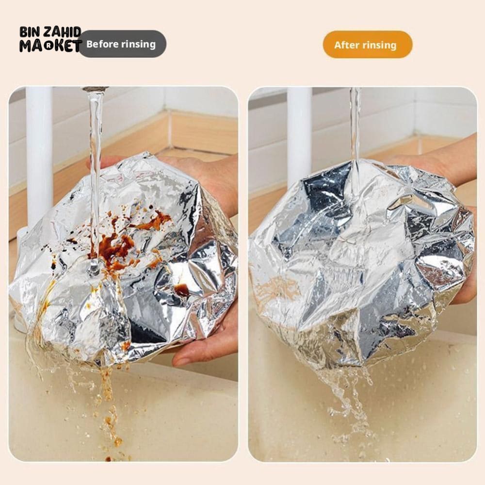 PACK OF 30 FOOD GRADE ALUMINUM FOIL COVERS – REUSABLE FOOD INSULATION & STORAGE LIDS FOR COOKING AND KITCHEN USE