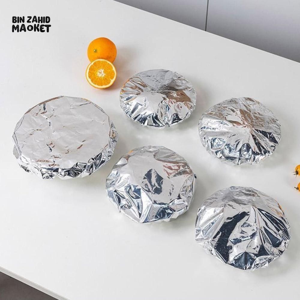 PACK OF 30 FOOD GRADE ALUMINUM FOIL COVERS – REUSABLE FOOD INSULATION & STORAGE LIDS FOR COOKING AND KITCHEN USE
