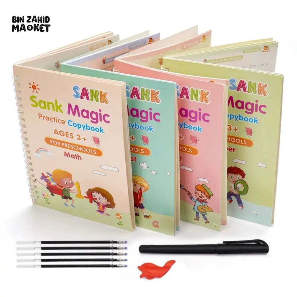 PACK OF 4 CHILD PRACTICE MAGIC SANK BOOK WITH 10 REFILLS