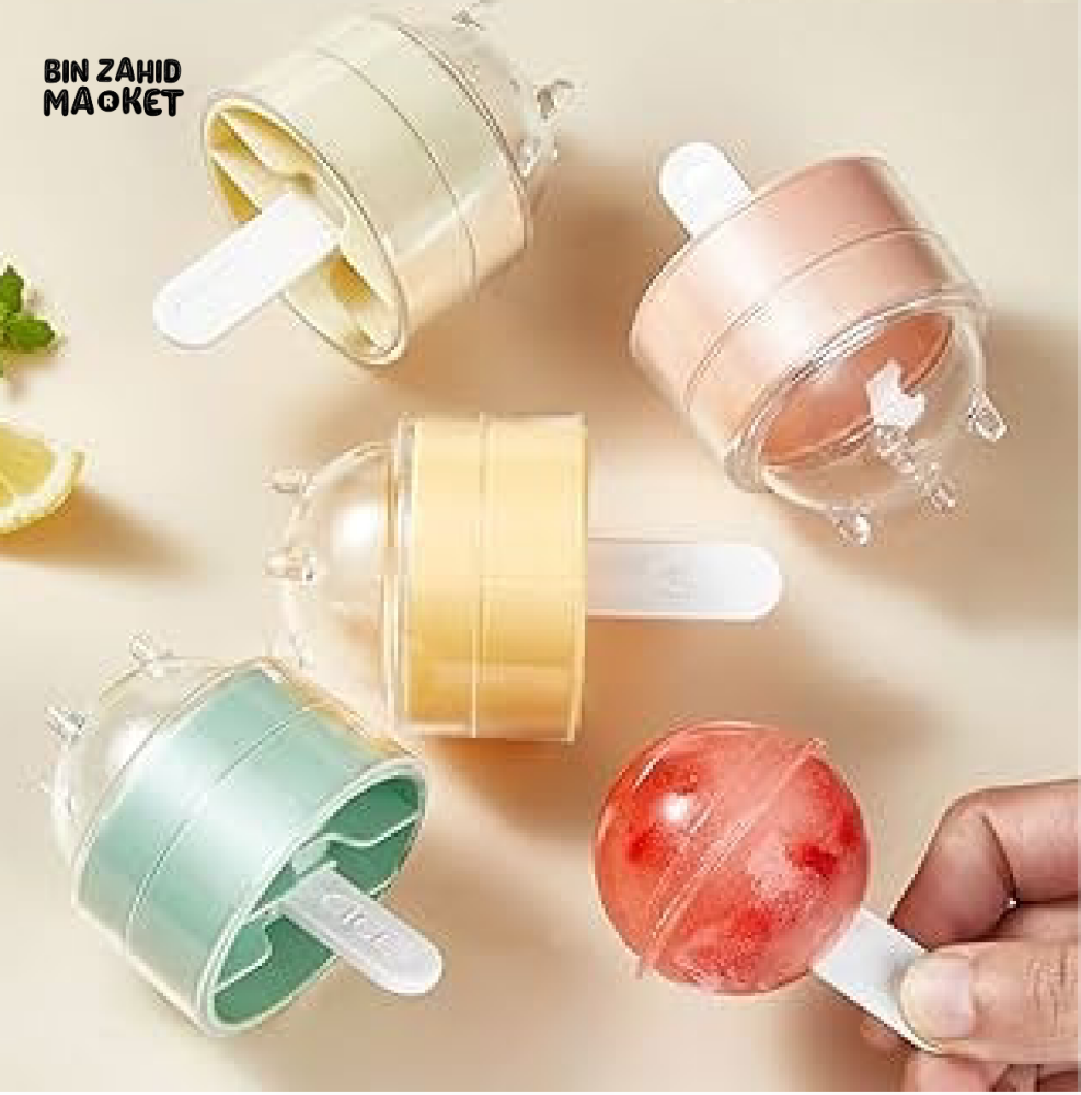 PACK OF 4 ICE MOLD SET – FUN LOLLIPOP-SHAPED ICE CUBE MOLDS