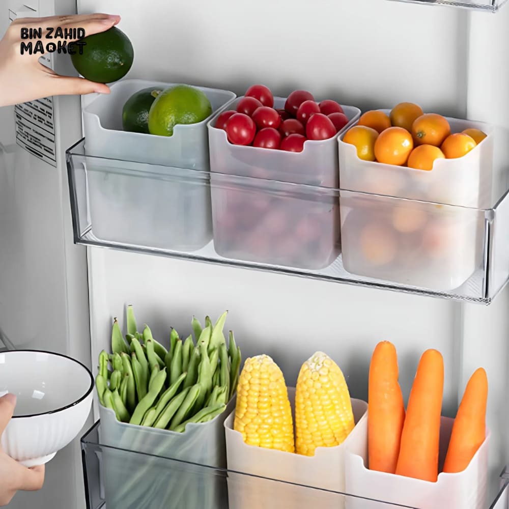 PACK OF 4 REFRIGERATOR FOOD STORAGE BOXES