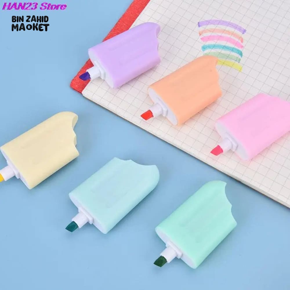 PACK OF 6 ICE CREAM SHAPE HIGHLIGHTERS