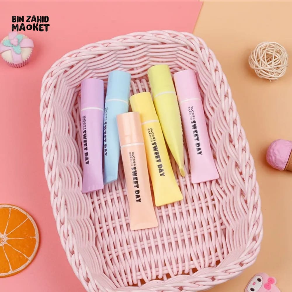 PACK OF 6 TOOTHPASTE STYLE HIGHLIGHTER