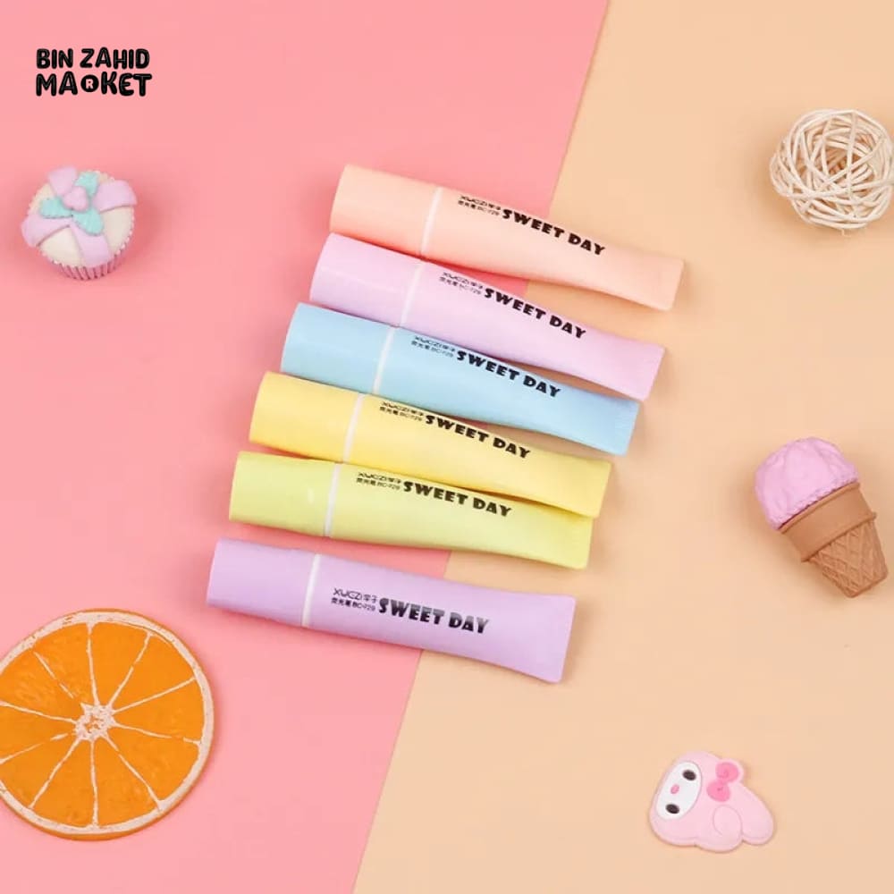 PACK OF 6 TOOTHPASTE STYLE HIGHLIGHTER