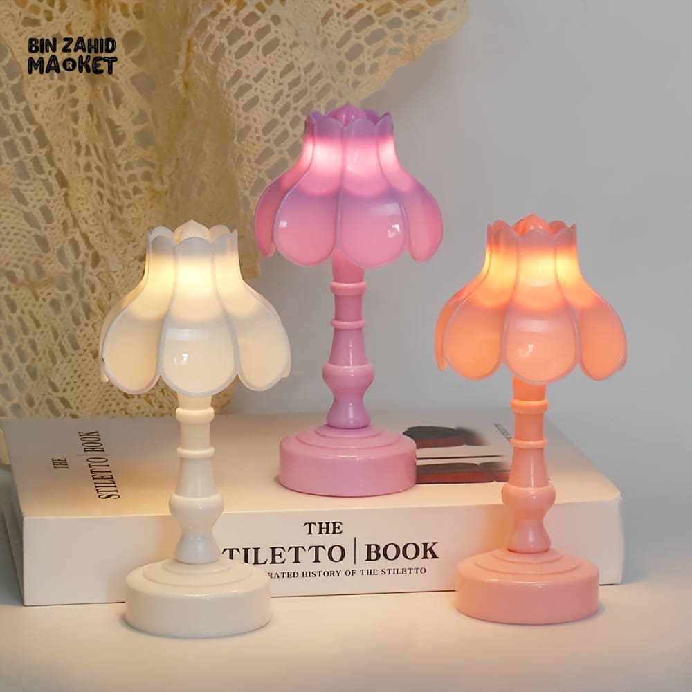 PAGODA BUD BUTTON BATTERY LED TABLE LAMP NIGHT LIGHT