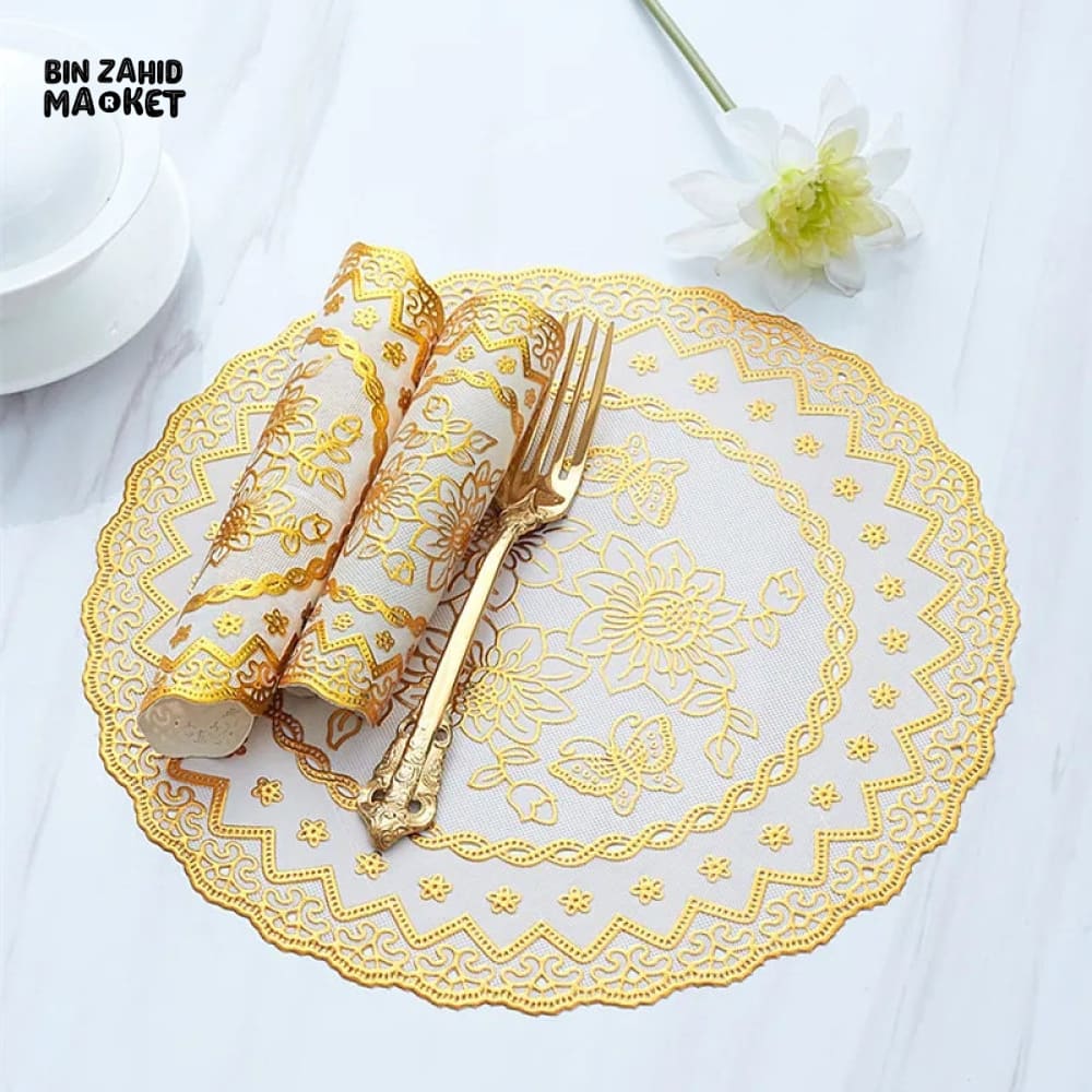 PAIR OF ANTI-SLIP FOOD MAT Golden