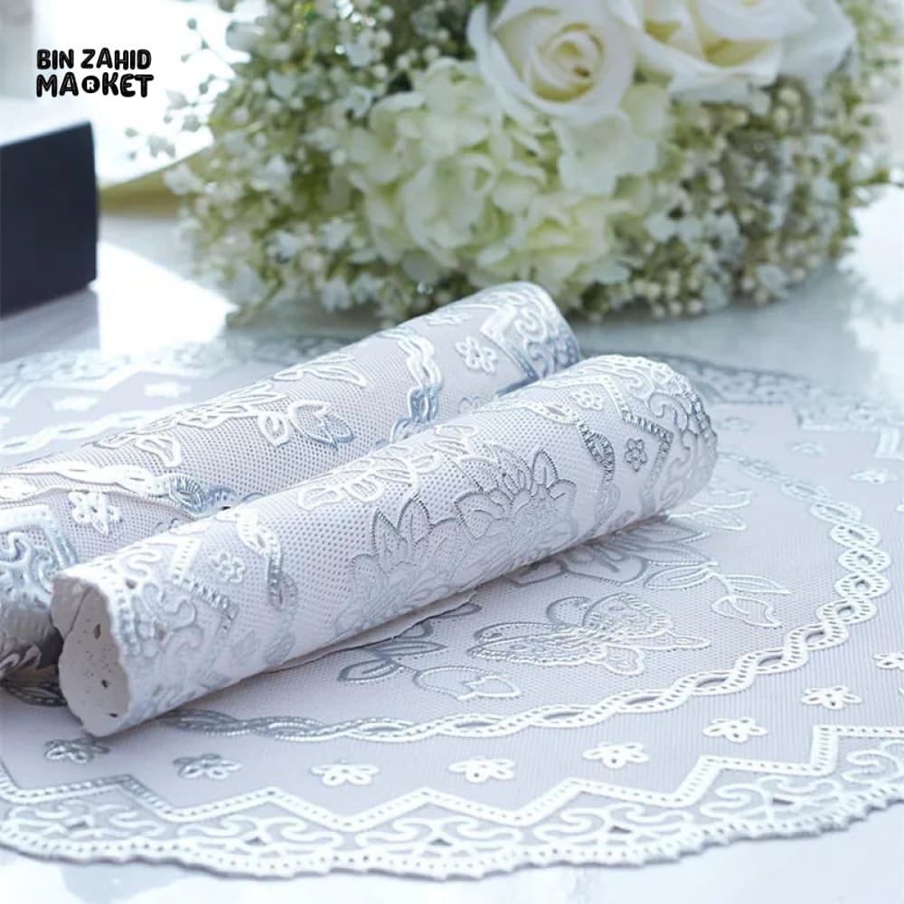 PAIR OF ANTI-SLIP FOOD MAT Silver