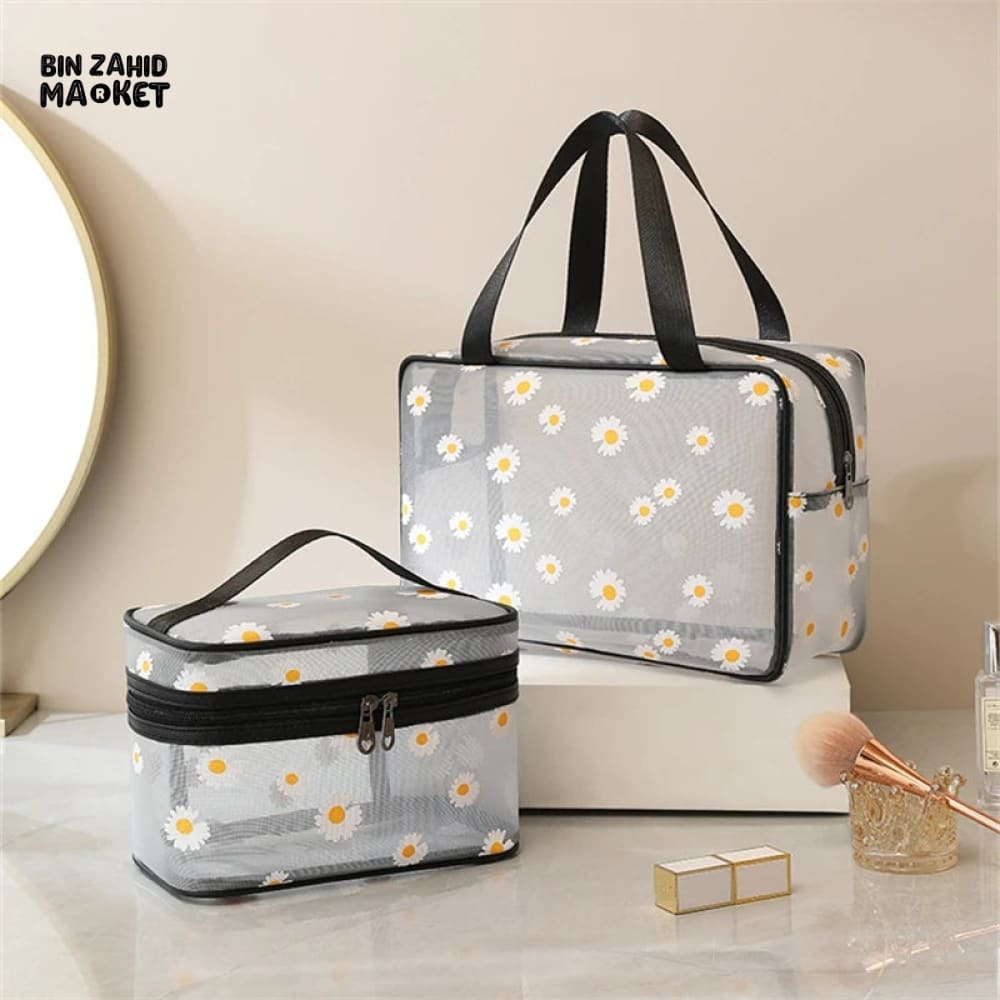PAIR OF MESH MAKEUP BAG