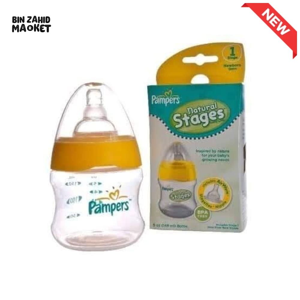 PAMPERS NATURAL STAGES BABY FEEDING BOTTLE - 140 ML