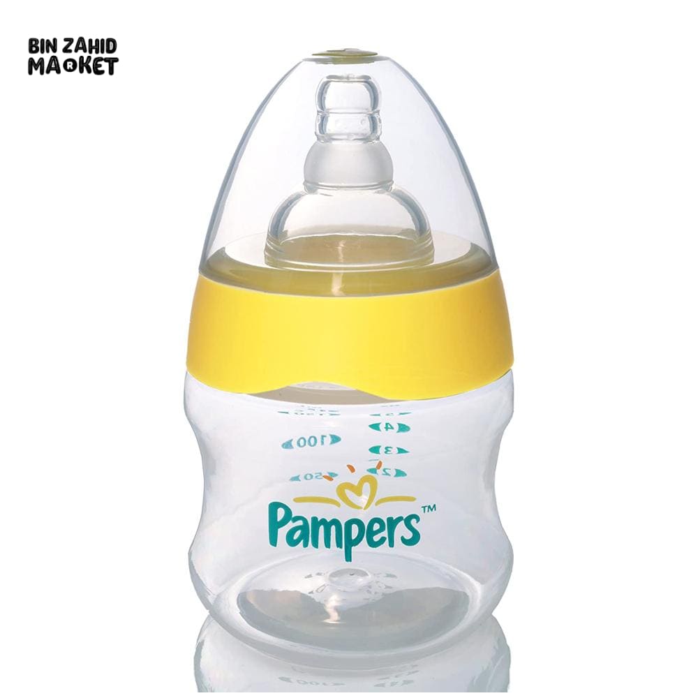PAMPERS NATURAL STAGES FEEDING BOTTLE 148ML 5OZ AIR WAVE VENTING TECHNOLOGY ANTI-COLIC BABY FEEDER