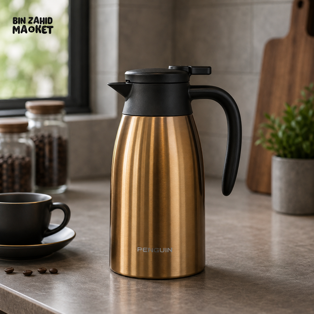 PENGUIN GOLD STAINLESS STEEL VACUUM COFFEE POT - Coffee Pots